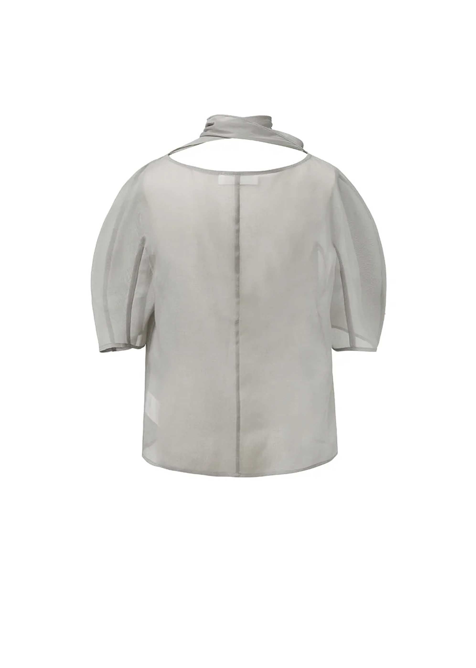 AMOMENTO: Grey Knotted Collar Top | 157Moments