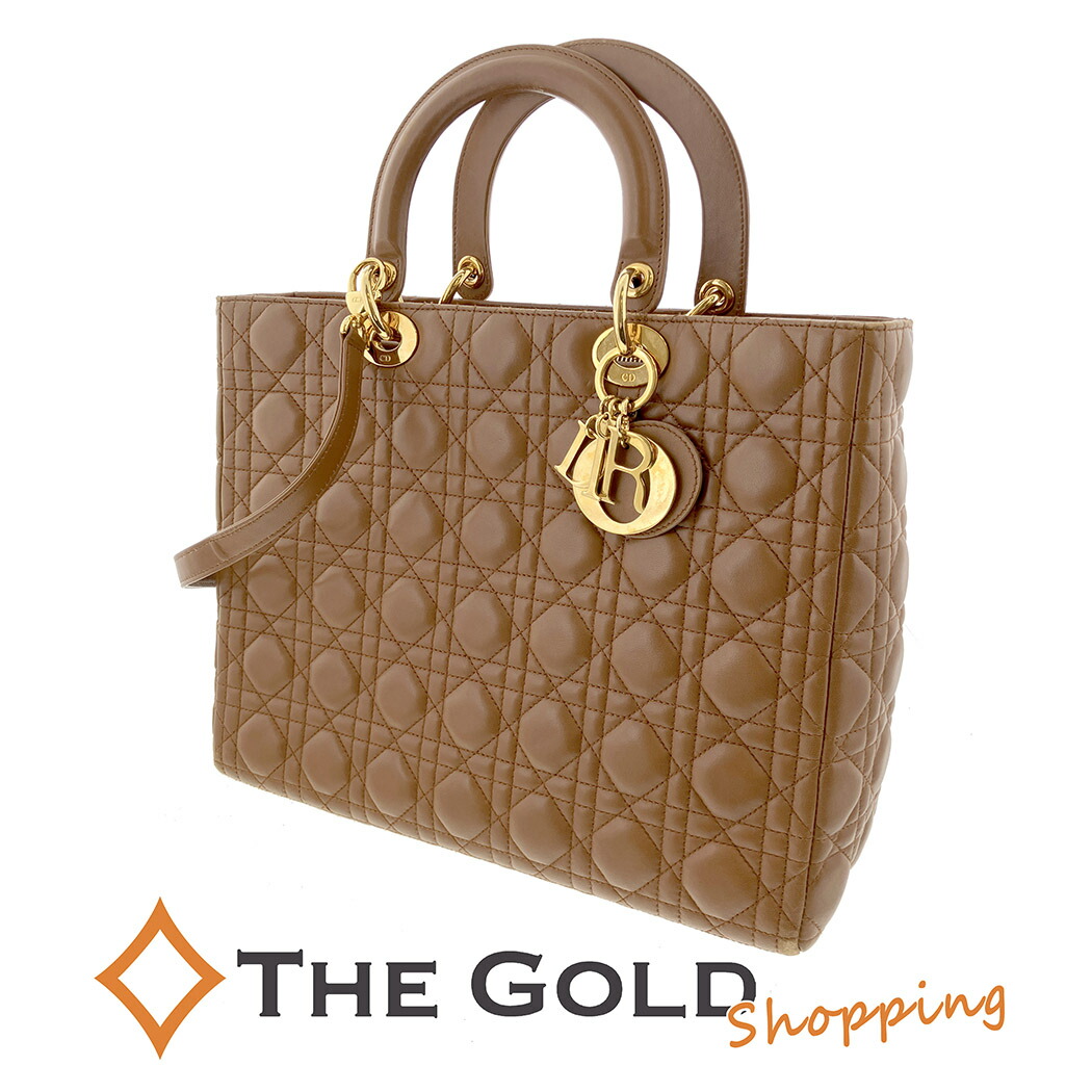 楽天市場】Christian Dior レディディオールGM ブラウン ラム レザー