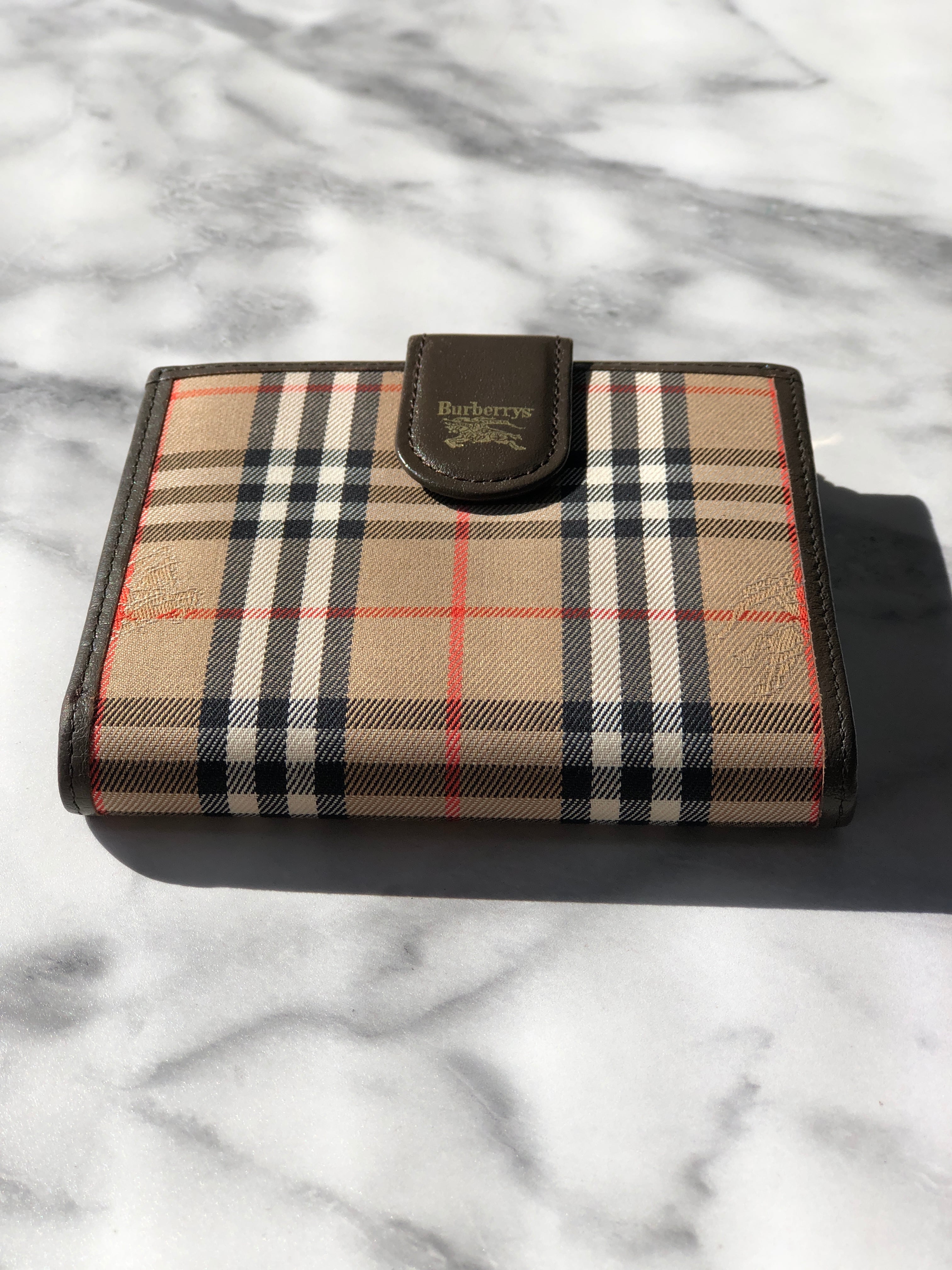 Burberry バーバリー クラシックチェック ロゴ がま口 ミニ財布 財布