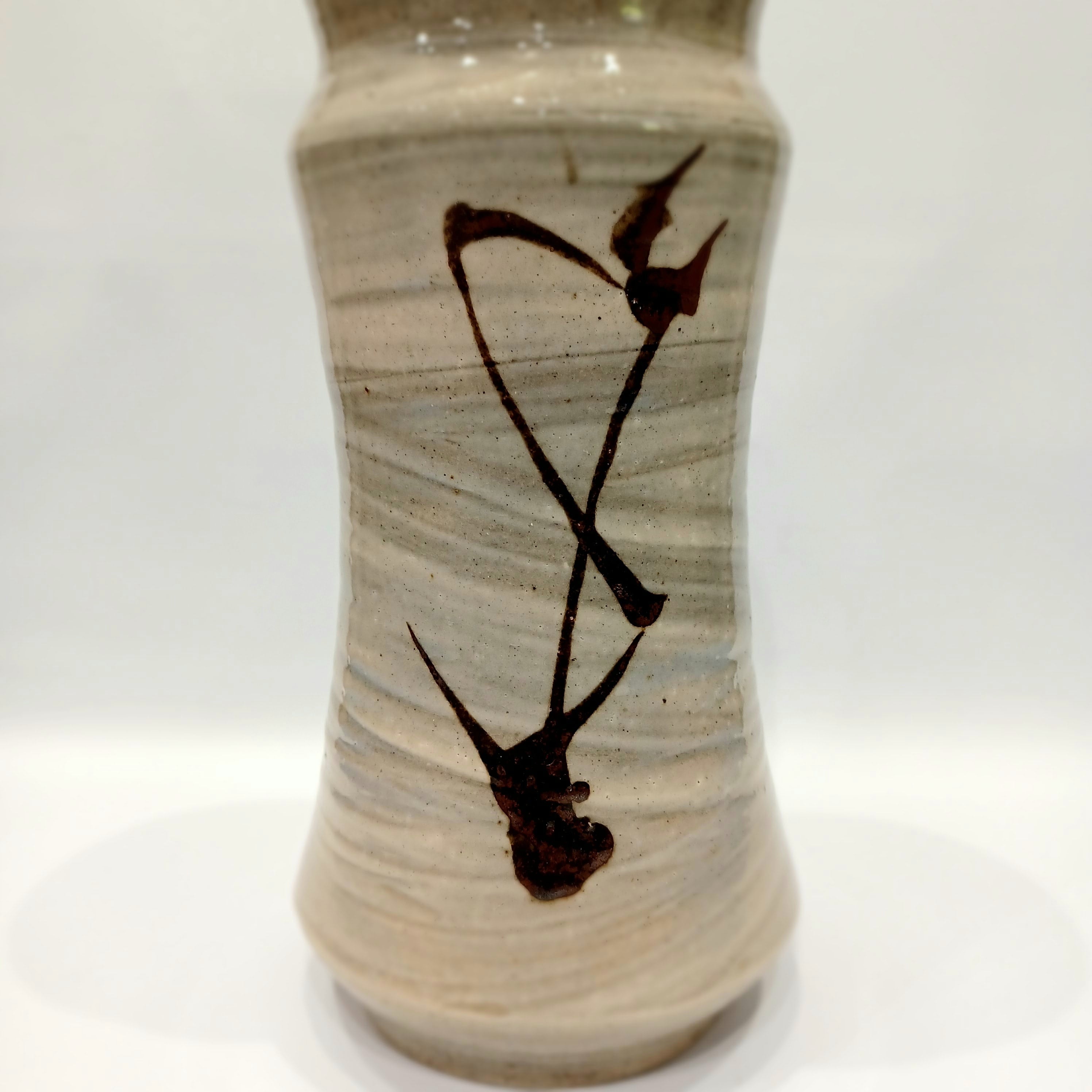 島岡達三人間国宝益子焼刷毛目花入濱田庄司の弟子民藝花瓶