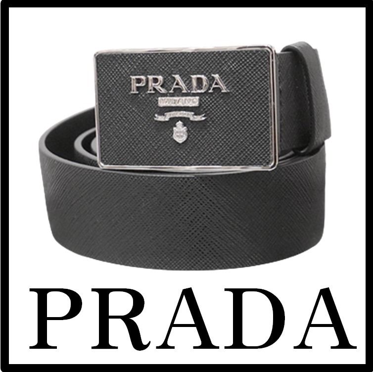 ☆関税込☆PRADA☆プラダ サフィアーノレザー 革 メンズ ベルト (PRADA