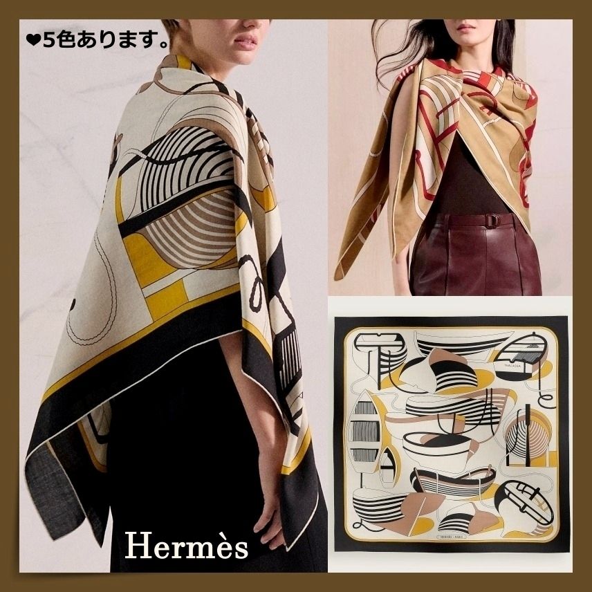 HERMES】ボート柄 人気カシシル カレ140☆Thalassa タラッサ (HERMES