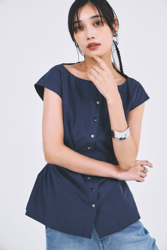 林田岬優さん着用】ウエストレースアップブラウス