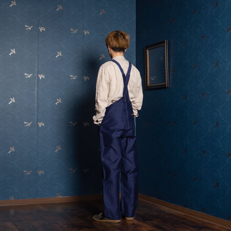 40-50s Le Mont St Michel Blue Moleskin Work Ov