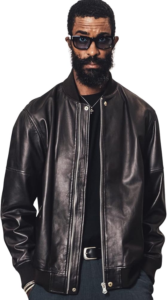 Amazon | [クライミー] ラムレザー ボンバージャケット メンズ