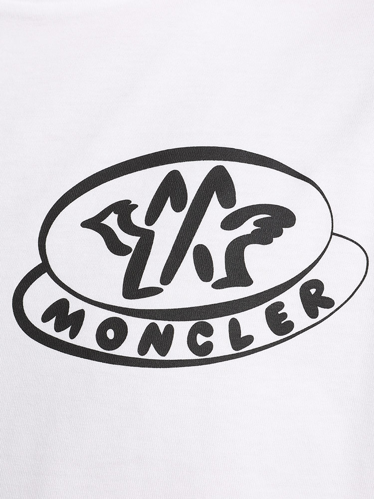 MONCLER (モンクレール) レタリングプリント 袖ロゴワッペン クルー