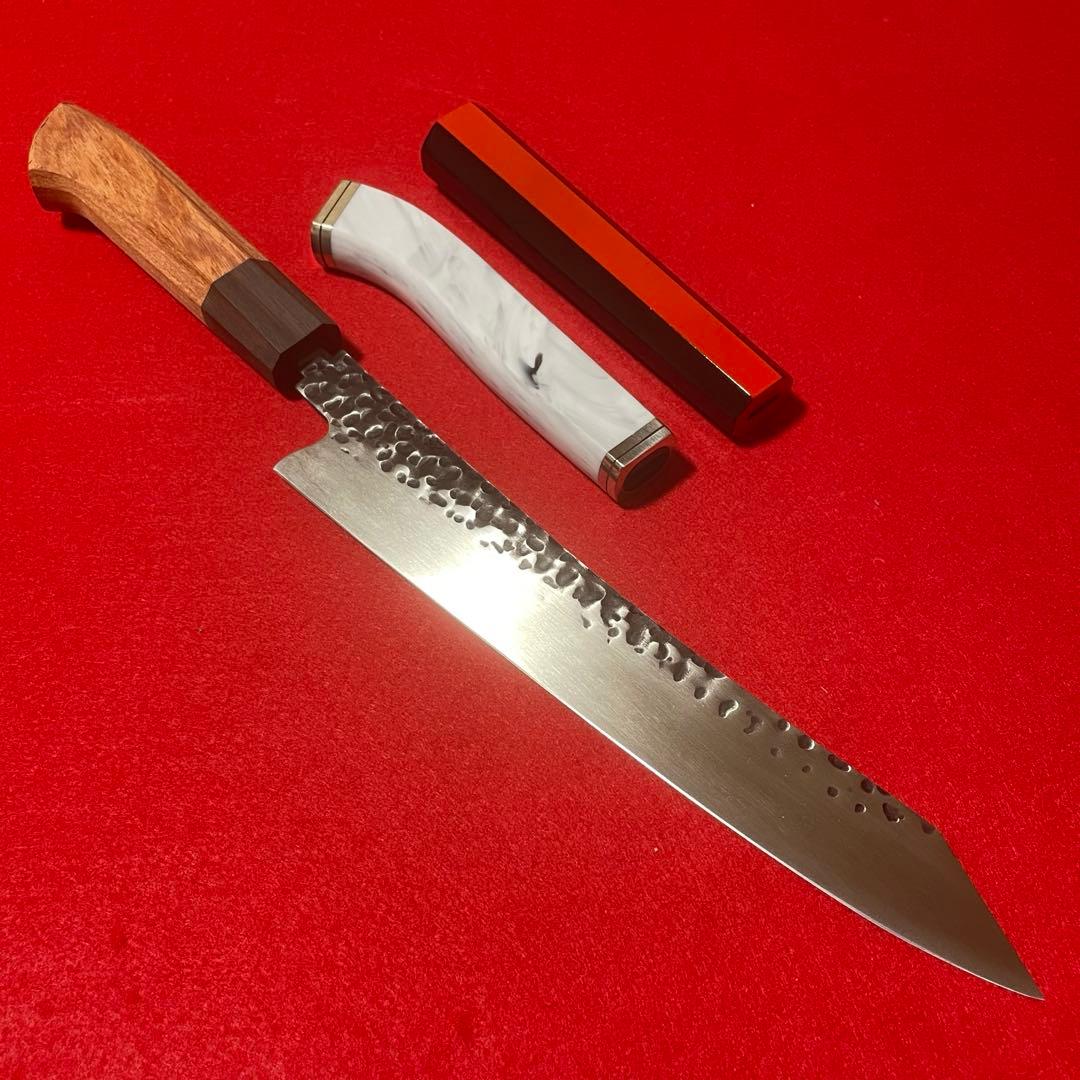 切付　反り付き　刺身包丁　筋引き 包丁 筋引包丁 21cm (210mm) 関の刃物 関兼次 雅一心 三層鋼 本割込