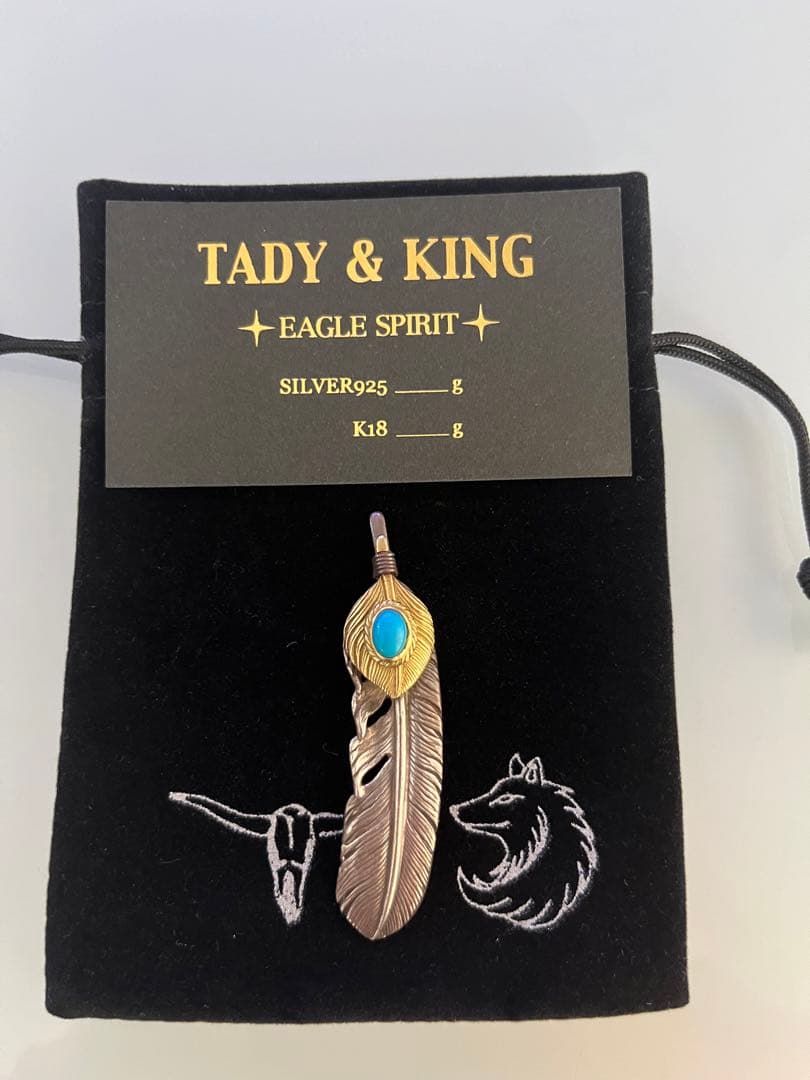 早い者勝ち！Tady & king タディ&キング上金金縄ターコイズL 楽天市場】TADY&KING ハートSVフェザー金縄ターコイズ Lサイズ