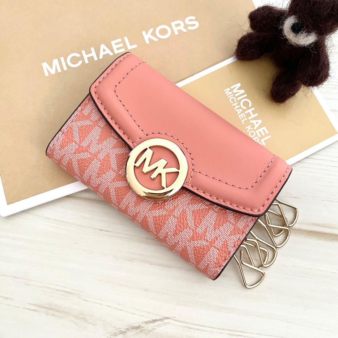 73 MICHAEL KORSキーケース ライトピンク キーケース マイケルコース MICHAEL KORS マイケルコース キーケース レディース