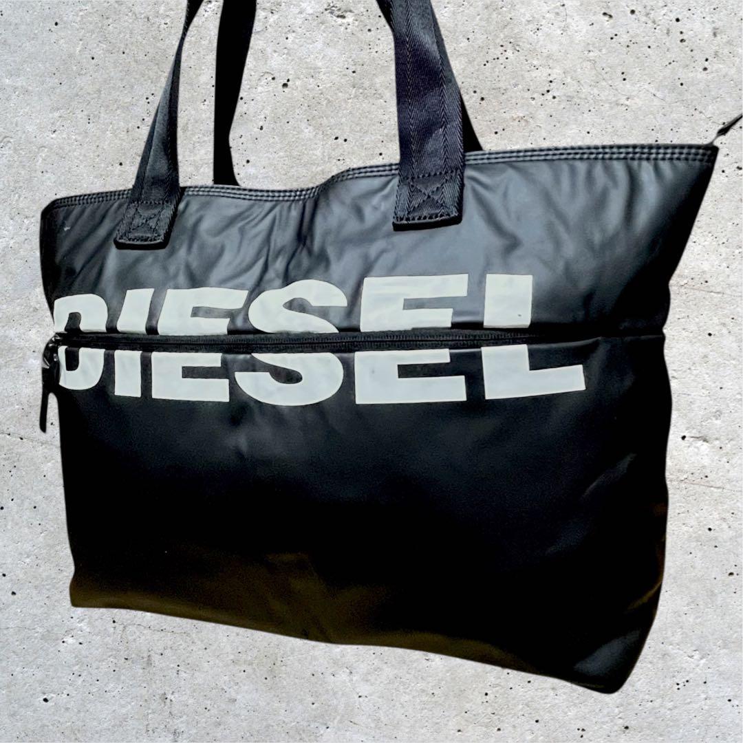 美品　ディーゼル　トートバッグ　A4 大容量　ポリウレタン　肩掛け　ブラック ディーケリー D.KELLY トートバッグ レディース A4 大容量 D.KELLY