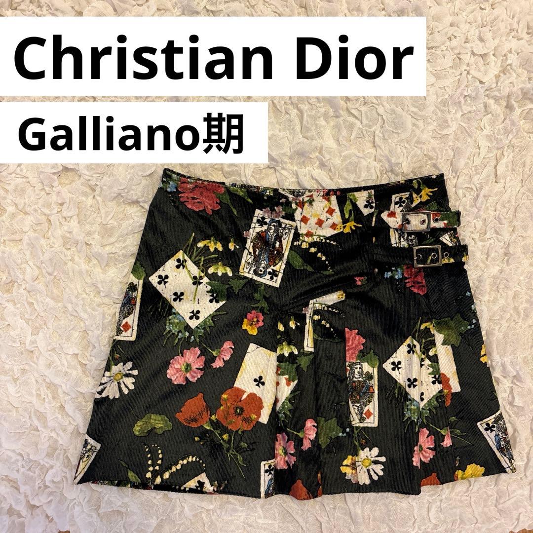 希少！Dior ジョン・ガリアーノ2002AW ミニスカート 花柄　トランプ柄 希少！Dior ジョン・ガリアーノ2002AW ミニスカート 花柄 トランプ柄
