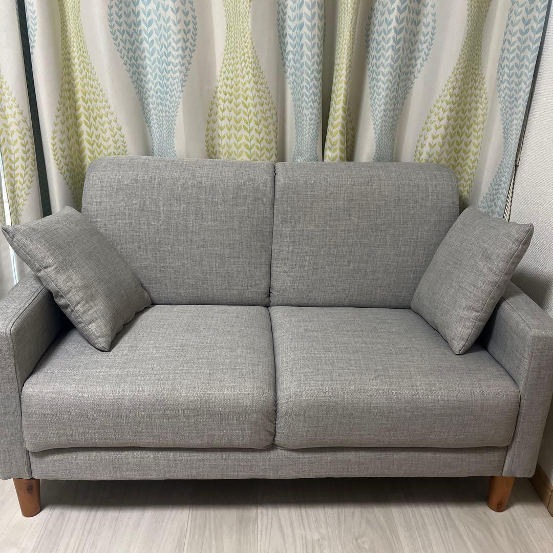 極美品　Emma 2人掛けコンパクトソファ グレー g135002]【単品】Emma 2人掛けコンパクトソファ 2人掛けソファー