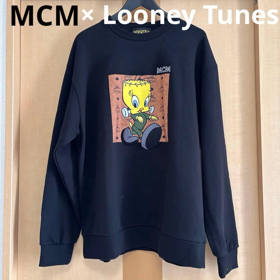 【美品】MCM ルーニー・テューンズ　トゥイーティー　コラボ スウェットシャツ黒 MCM（エムシーエム） Looney Tunes x MCM ルーニー・テューンズ
