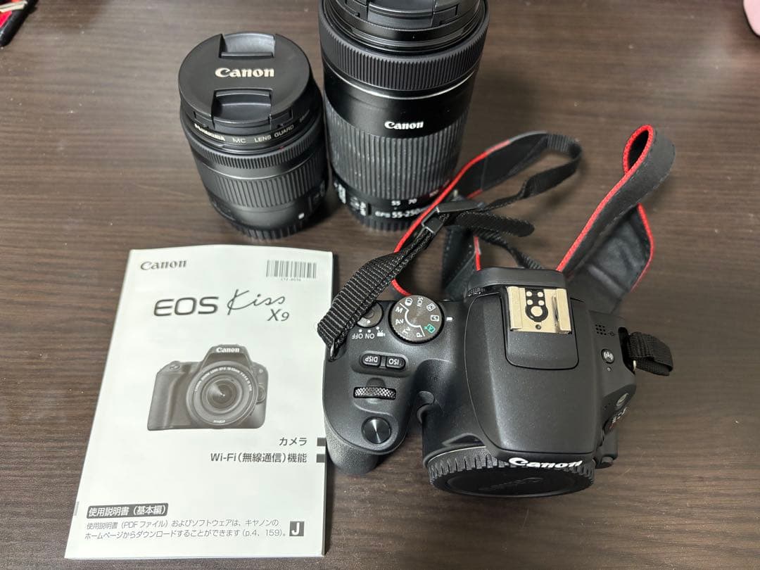 Canon EOS Kiss X9 本体 レンズ2種 説明書付き キヤノン（Canon） Canon EOS Kiss X9 ブラック レンズキット 美品 SD