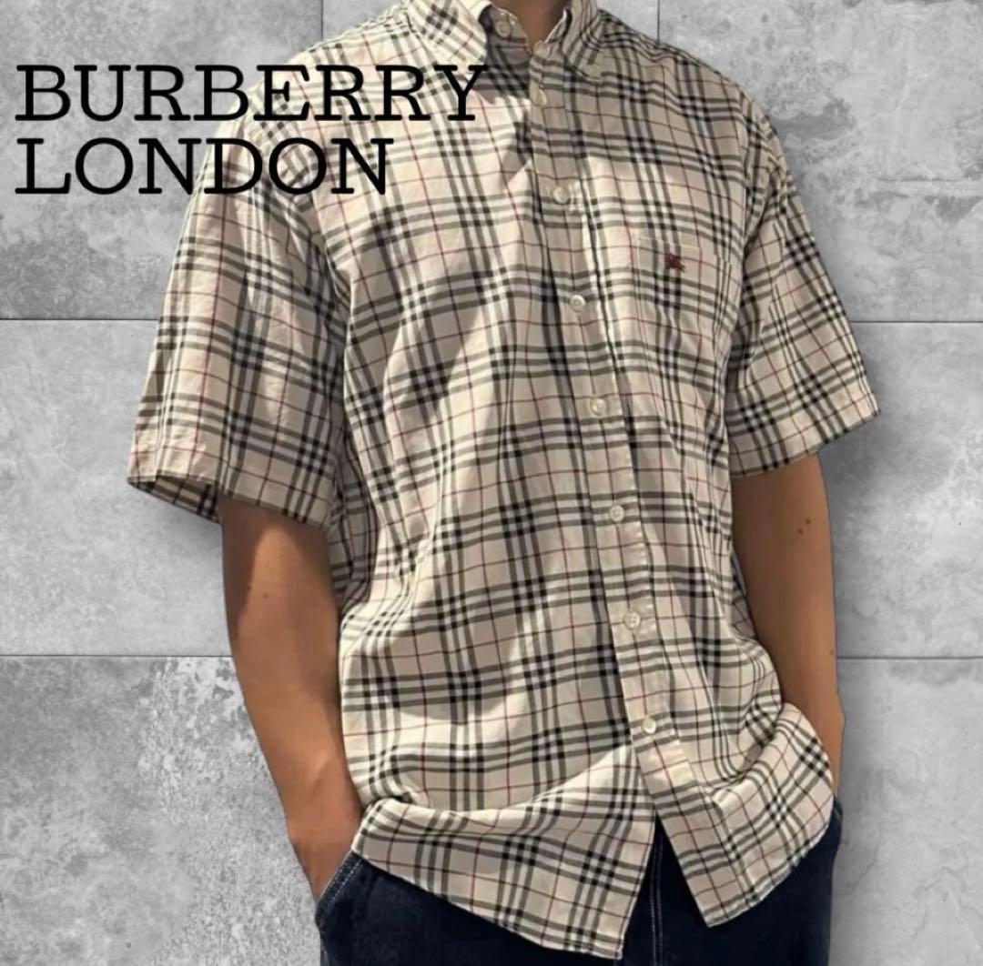 バーバリーロンドンメンズシャツ ノバチェック 半袖シャツ - メルカリ