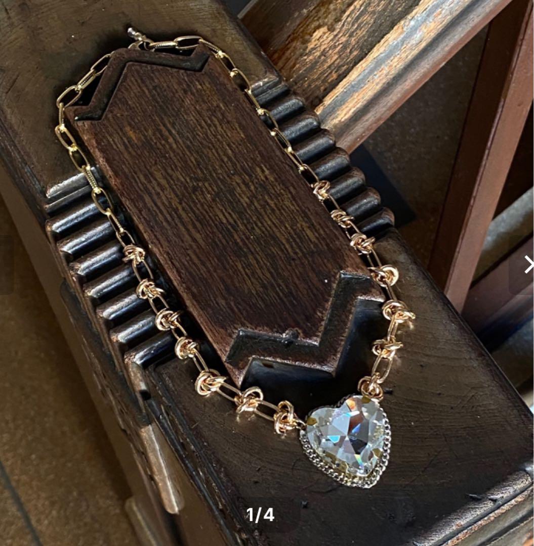 ハート型クリスタルネックレス　クリア 楽天市場】質屋 バカラ ネックレス ハート クリア Baccarat 箱 紐