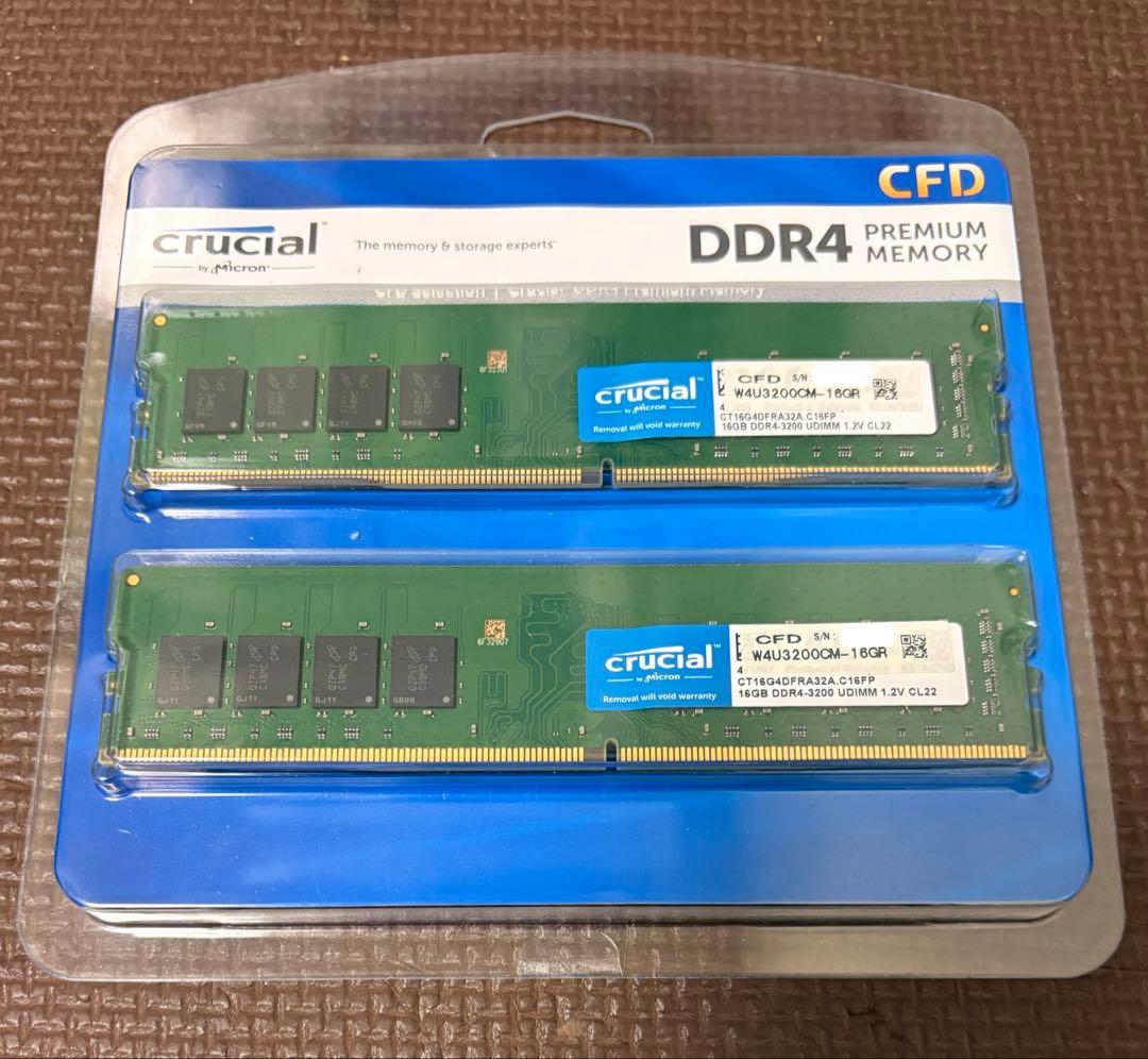 Crucial DDR4 メモリ 合計32GB W4U3200CM-16GR Amazon | CFD販売 デスクトップPC用メモリ DDR4-3200 (2933・2666対応