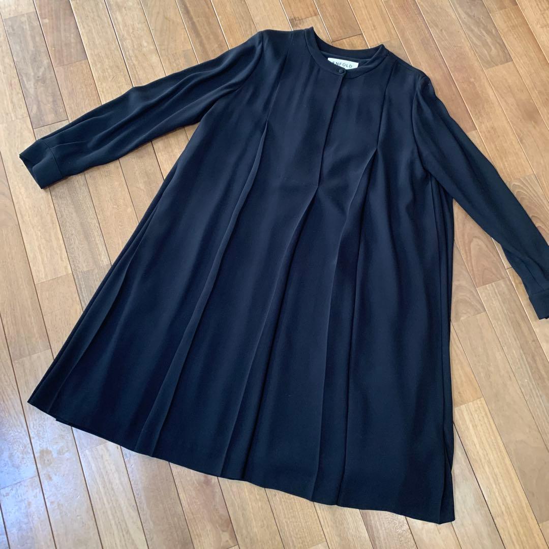 【極美品】ENFOLD エンフォルド　ソフトジョーゼットプリーツワンピース 38 セットアップ対応】トリアセダブルジョーゼット シフォンスリーブ